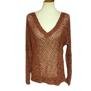 Maurice rust feminine v neck sweater